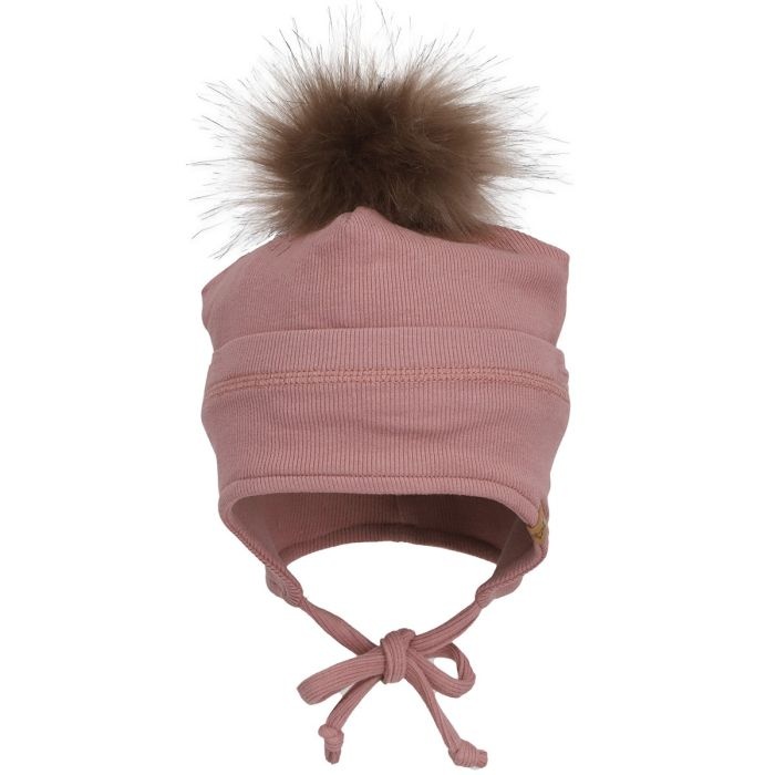 Calikids Tuque mi-saison pompon amovible - Dust rose