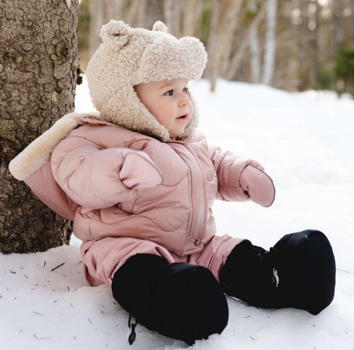 Calikids Mitaines imperméables (mi-saison) velcro corde - Blush