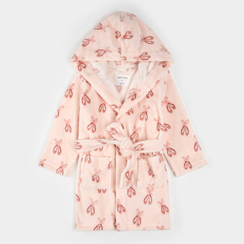 Petit Lem Peignoir peluche rose pâle à imprimé chaussons de ballet