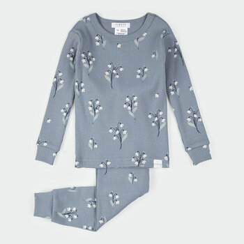 Petit Lem Ensemble pyjama bleu gris à imprimé perce-neige