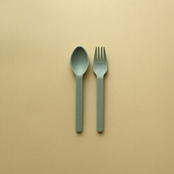 Minika Ensemble d'ustensiles en paille de blé - Sage (nouvelle version)