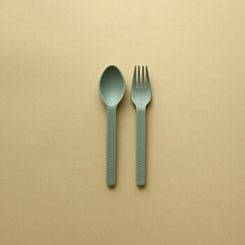 Minika Ensemble d'ustensiles en paille de blé - Sage (nouvelle version)