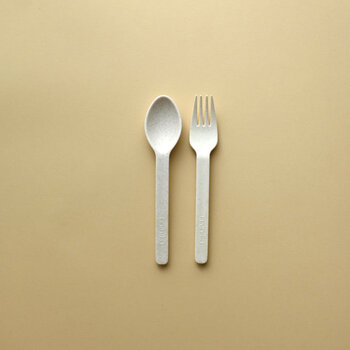 Minika Ensemble d'ustensiles en paille de blé - Shell (nouvelle version)