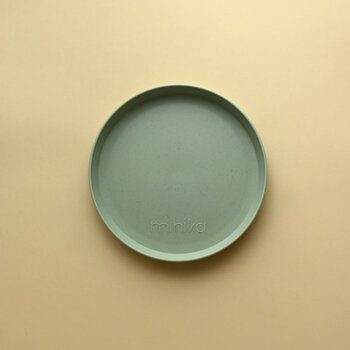 Minika Assiette en paille de blé - Sage (nouvelle version)