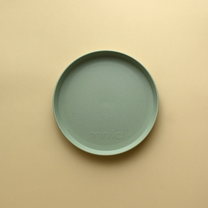 Minika Assiette en paille de blé - Sage (nouvelle version)