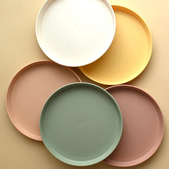 Minika Assiette en paille de blé - Shell (nouvelle version)