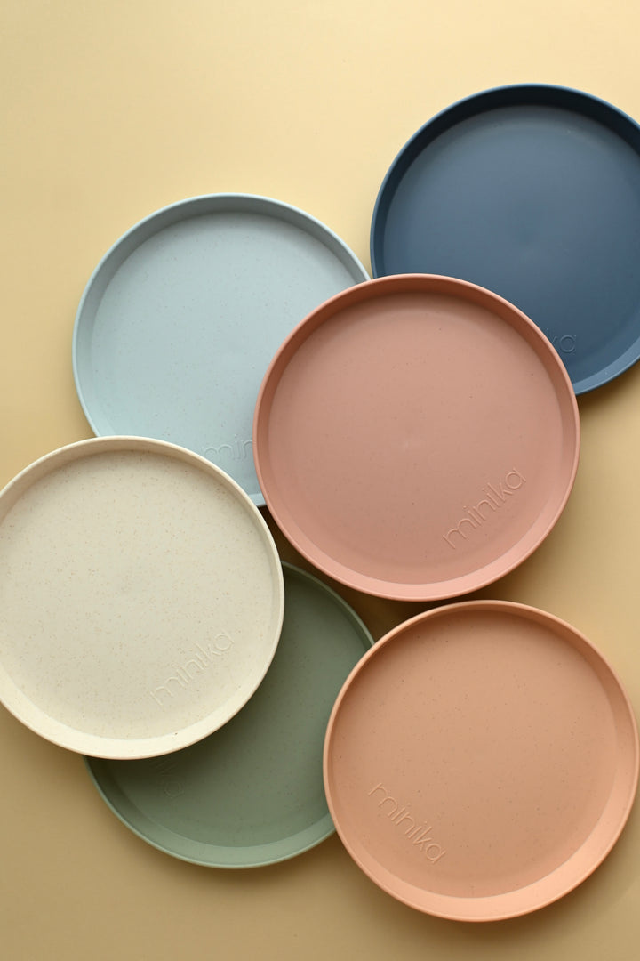 Minika Assiette en paille de blé - Indigo (nouvelle version)