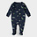 Petit Lem Holiday Dinosaur Print on Navy Sleeper