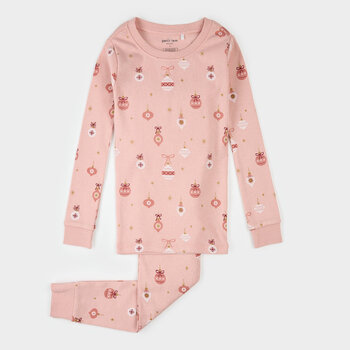 Petit Lem Ornaments Print on Rose PJ Set