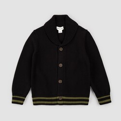 Miles the label Cardigan en tricot - Noir / Dusty green