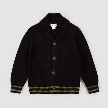 Miles the label Cardigan en tricot - Noir / Dusty green