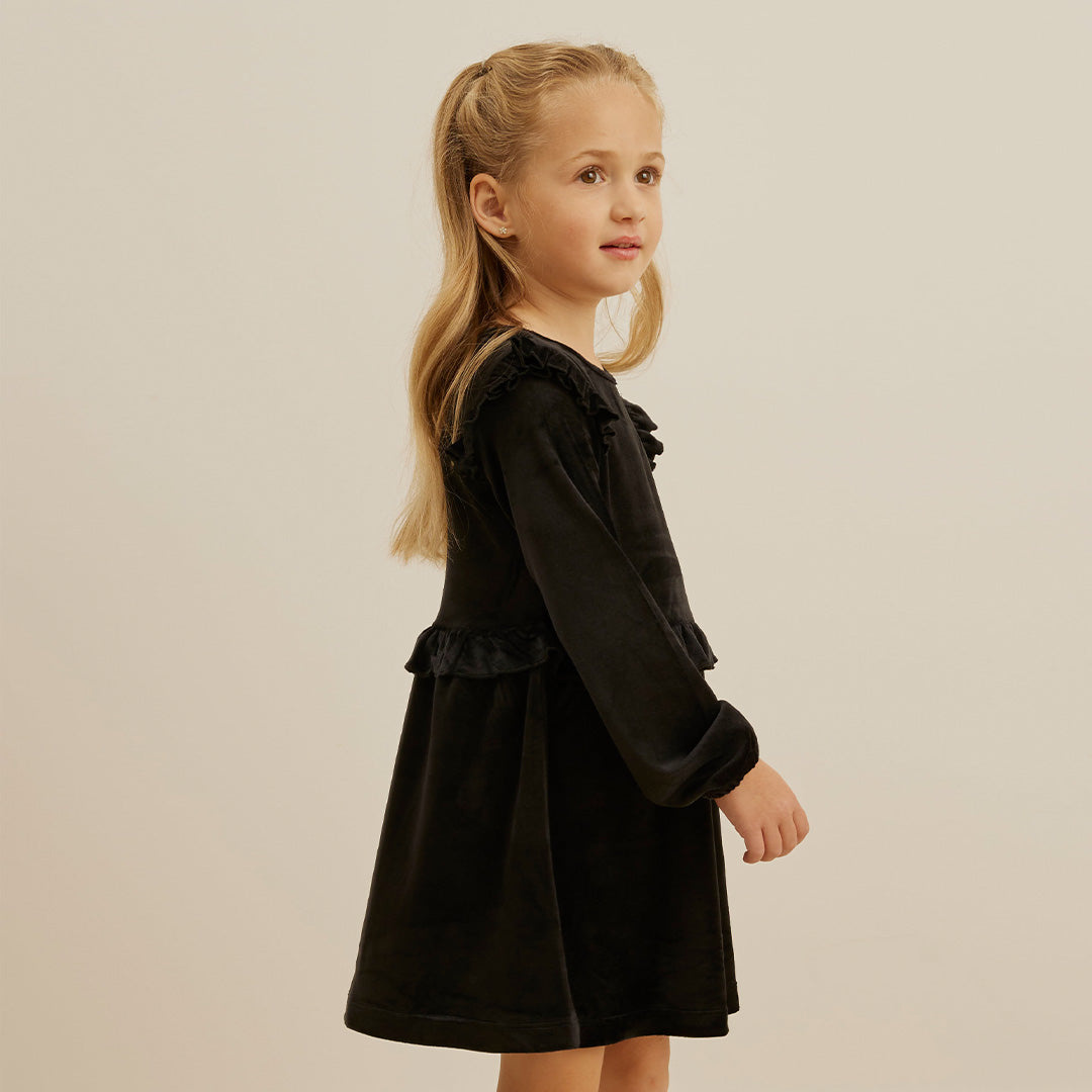 Miles the label Robe à manches longues en velours - Noir