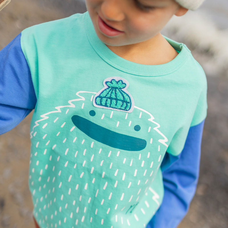 Souris Mini T-shirt turquoise avec illustration