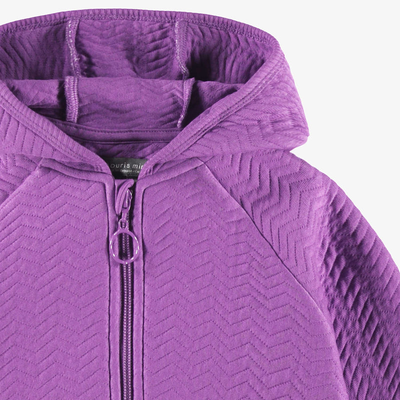 Souris Mini Veste mauve à capuchon