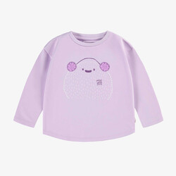 Souris Mini T-shirt mauve avec illustration