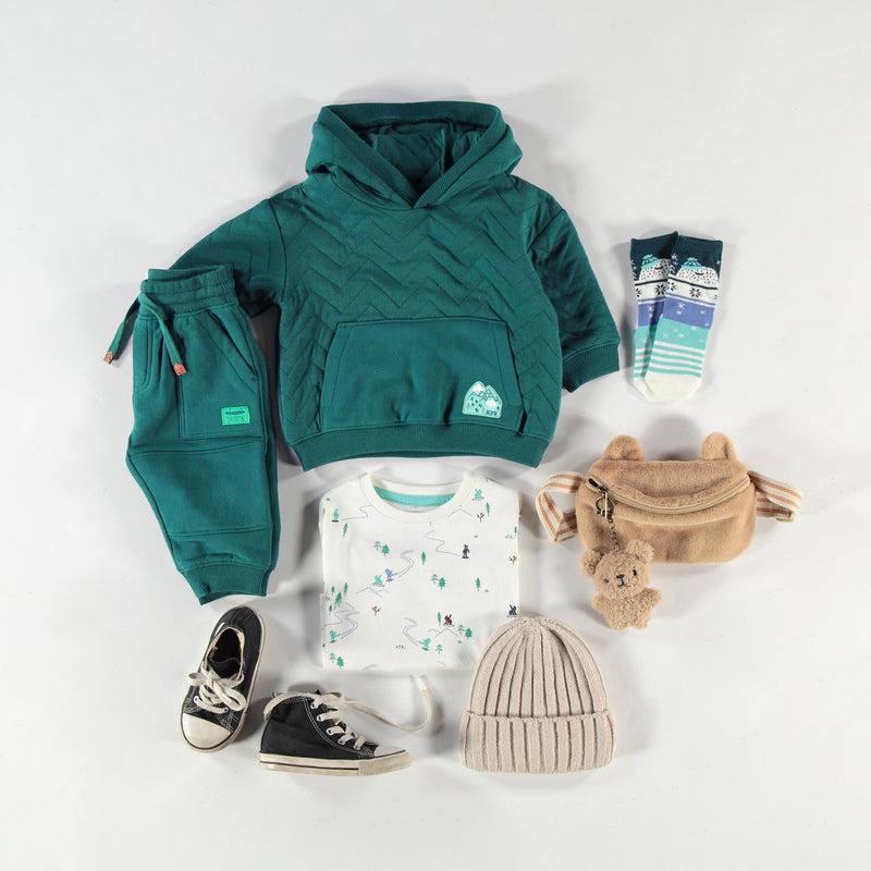 Souris Mini Pantalon bleu sarcelle style jogger