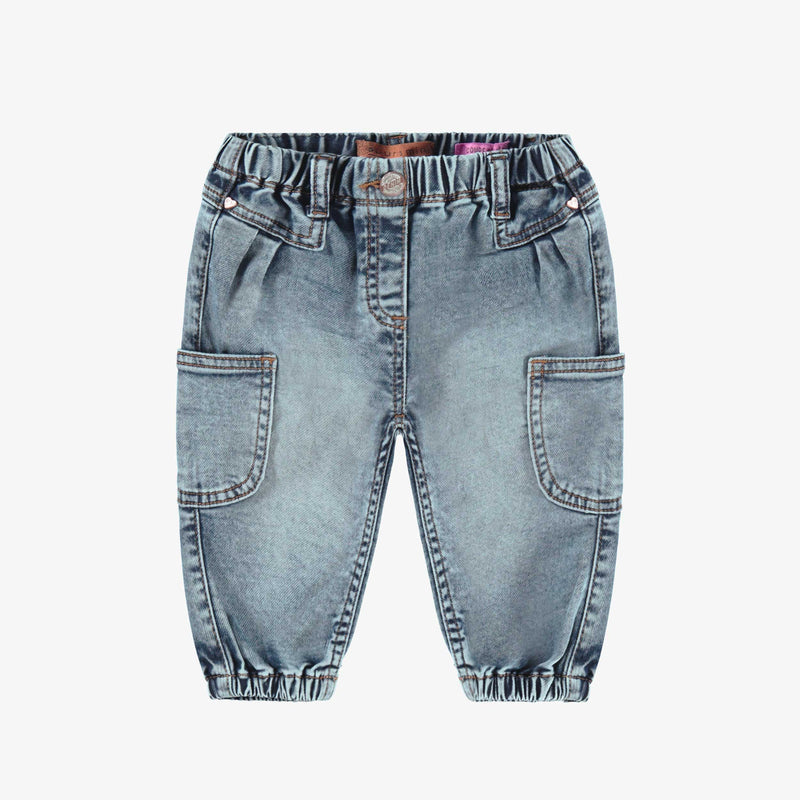 Souris Mini Jean bleu avec poches style cargo