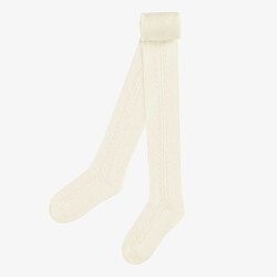 Souris Mini Collant cème avec motif en pointelle