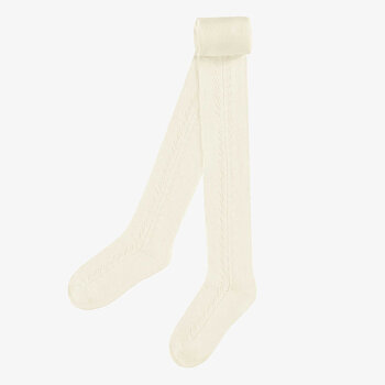 Souris Mini Collant cème avec motif en pointelle