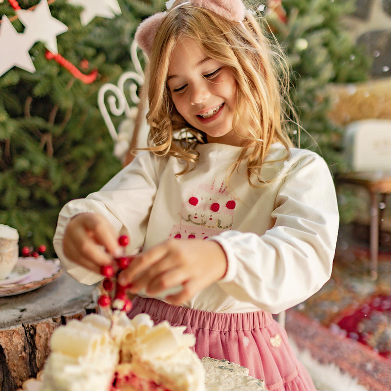 Souris Mini T-shirt crème avec illustration