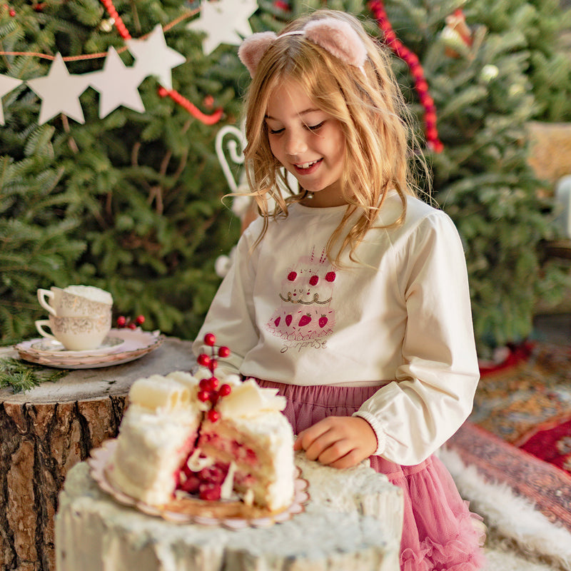 Souris Mini T-shirt crème avec illustration