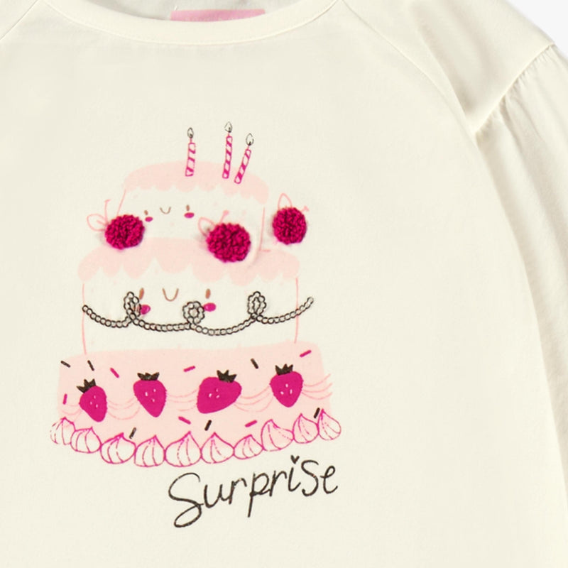 Souris Mini T-shirt crème avec illustration