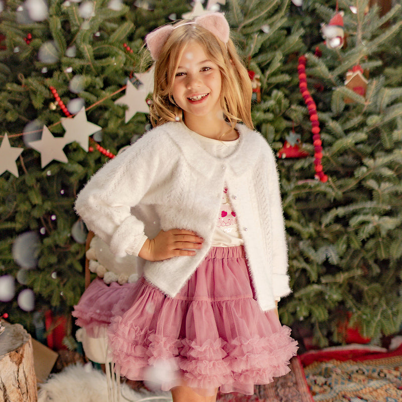 Souris Mini Jupe rose en tulle souple