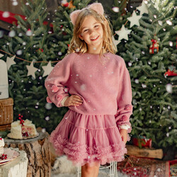 Souris Mini Chandail rose scintillant en tricot