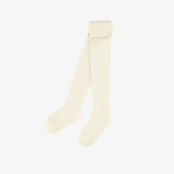 Souris Mini Collant crème avec motif en pointelle