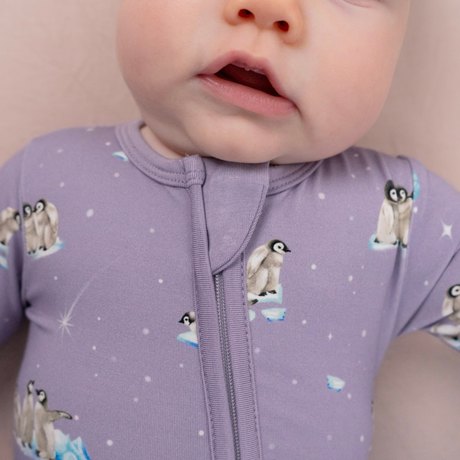 Belan . J Dormeuse avec pieds - Penguins (Periwinkle)