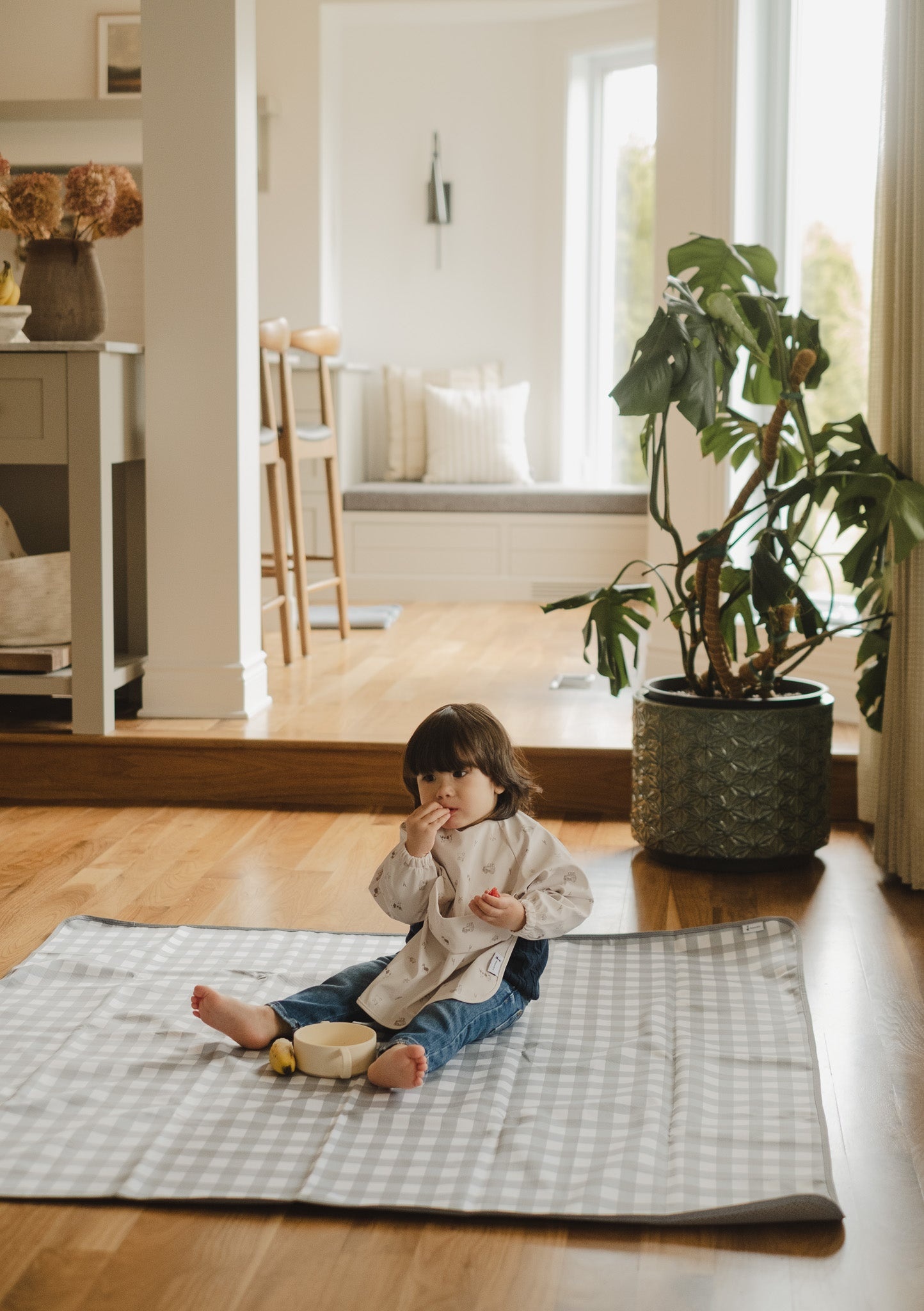 Micasso & co. Tapis de sol imperméable multiusage pour bébés - Vichy Sauge