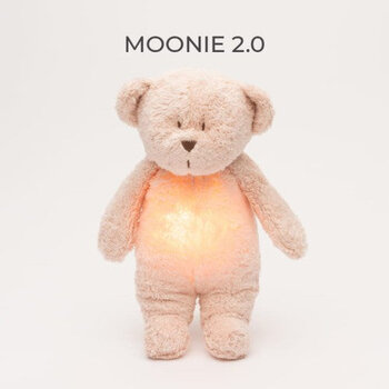 Moonie Peluche sonore et veilleuse 2.0 - Ourson Rose