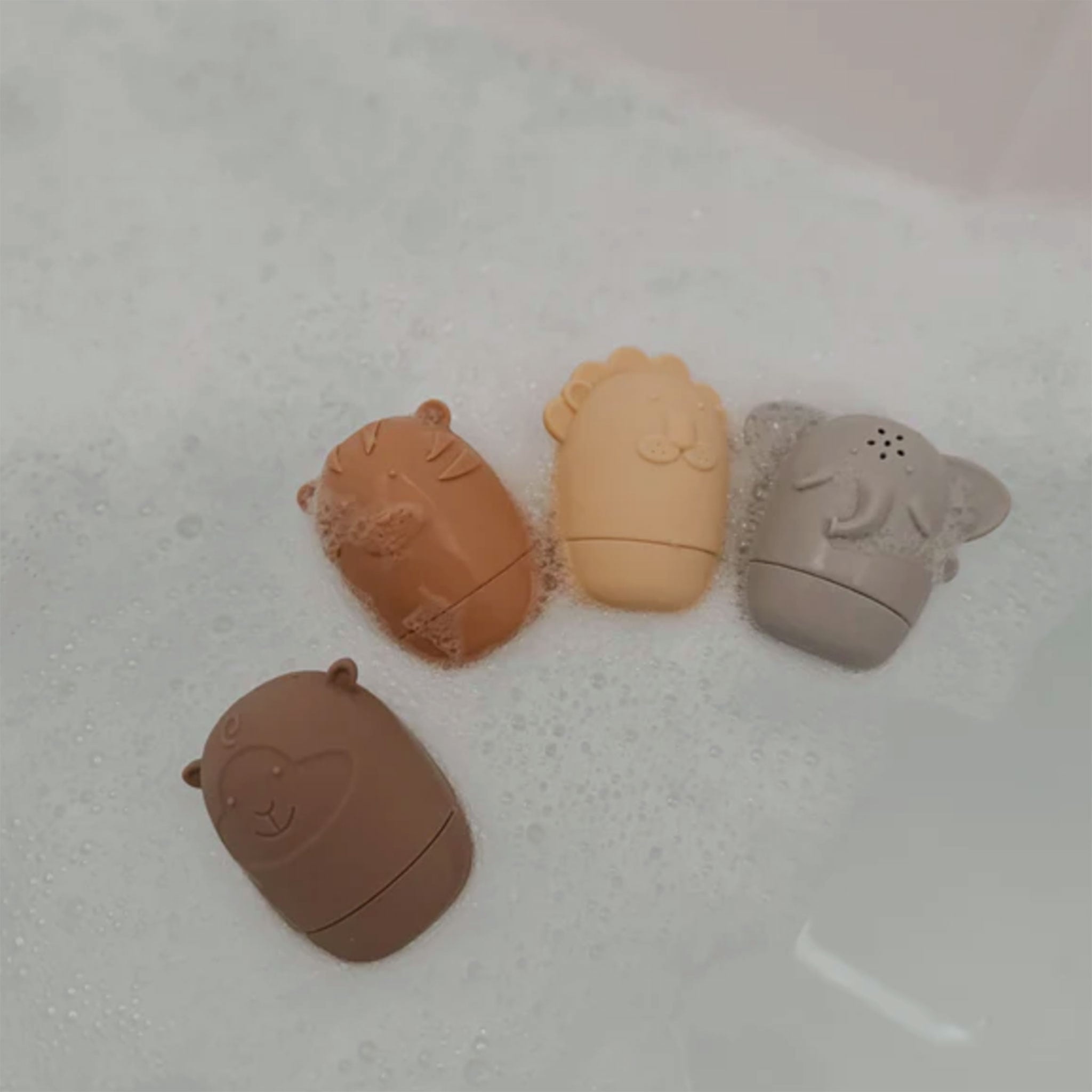 Ñouka Jouets de bain animaux paquet de 4 - Land Safari