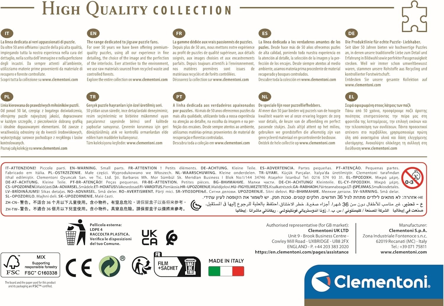 Clementoni Casse-tête 500 pièces - Train de Noël