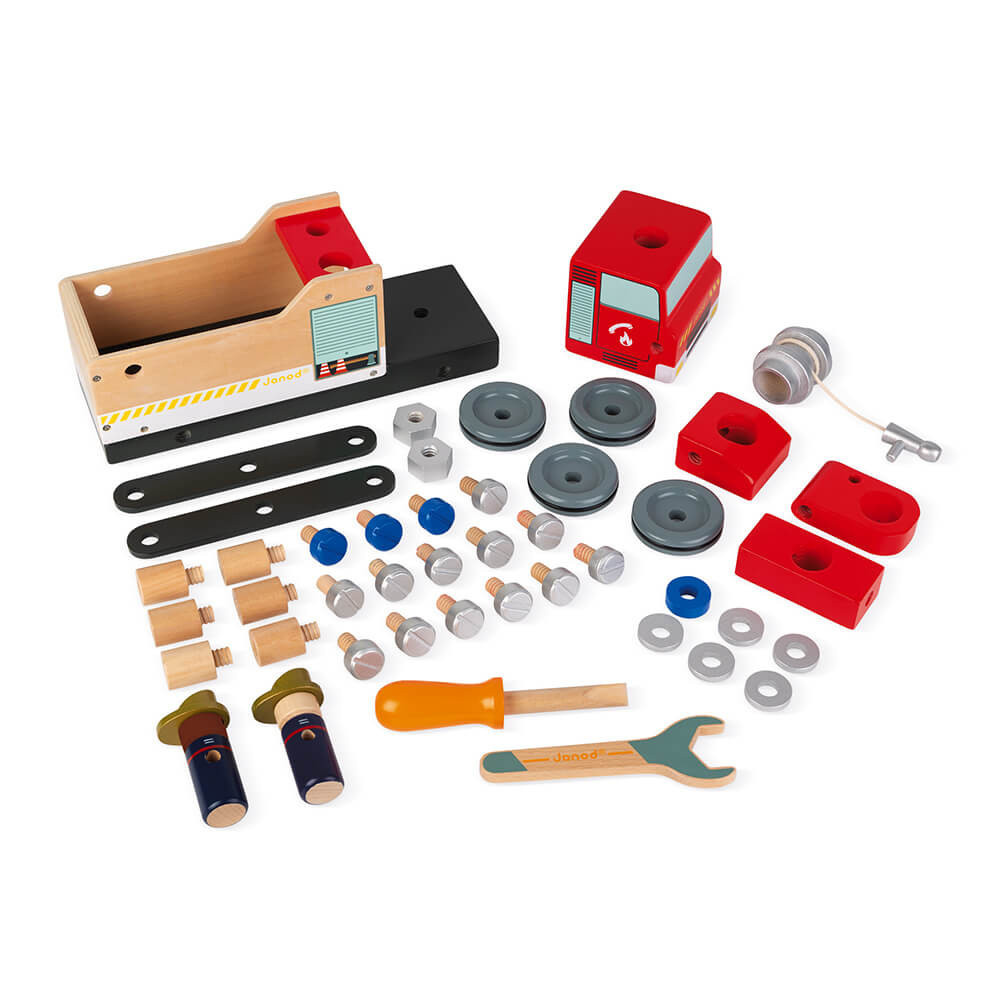 Janod Brico'kids Camion de Pompiers à construire