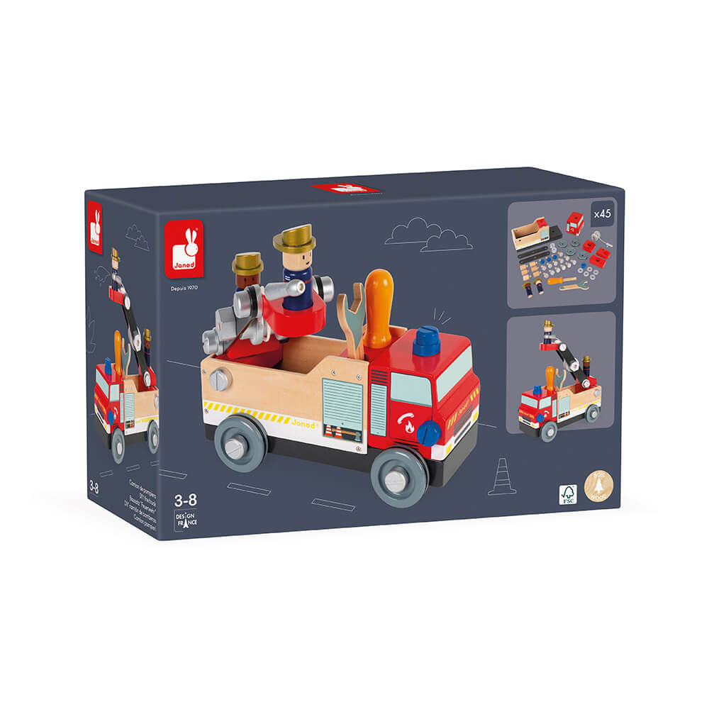 Janod Brico'kids Camion de Pompiers à construire