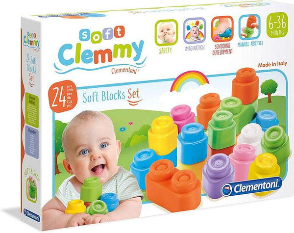 Clementoni Soft Clemmy - Jeu de blocs souples - 24pcs