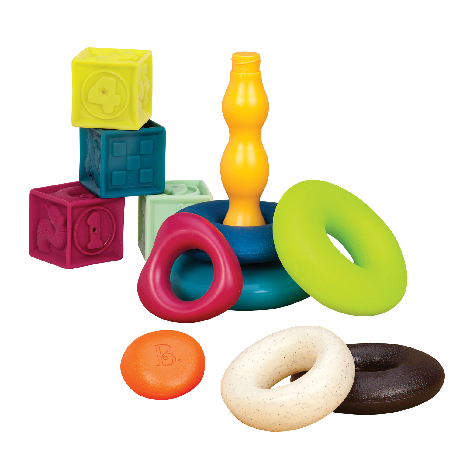 B. baby Blocs souples et anneaux d'empilage 17pcs