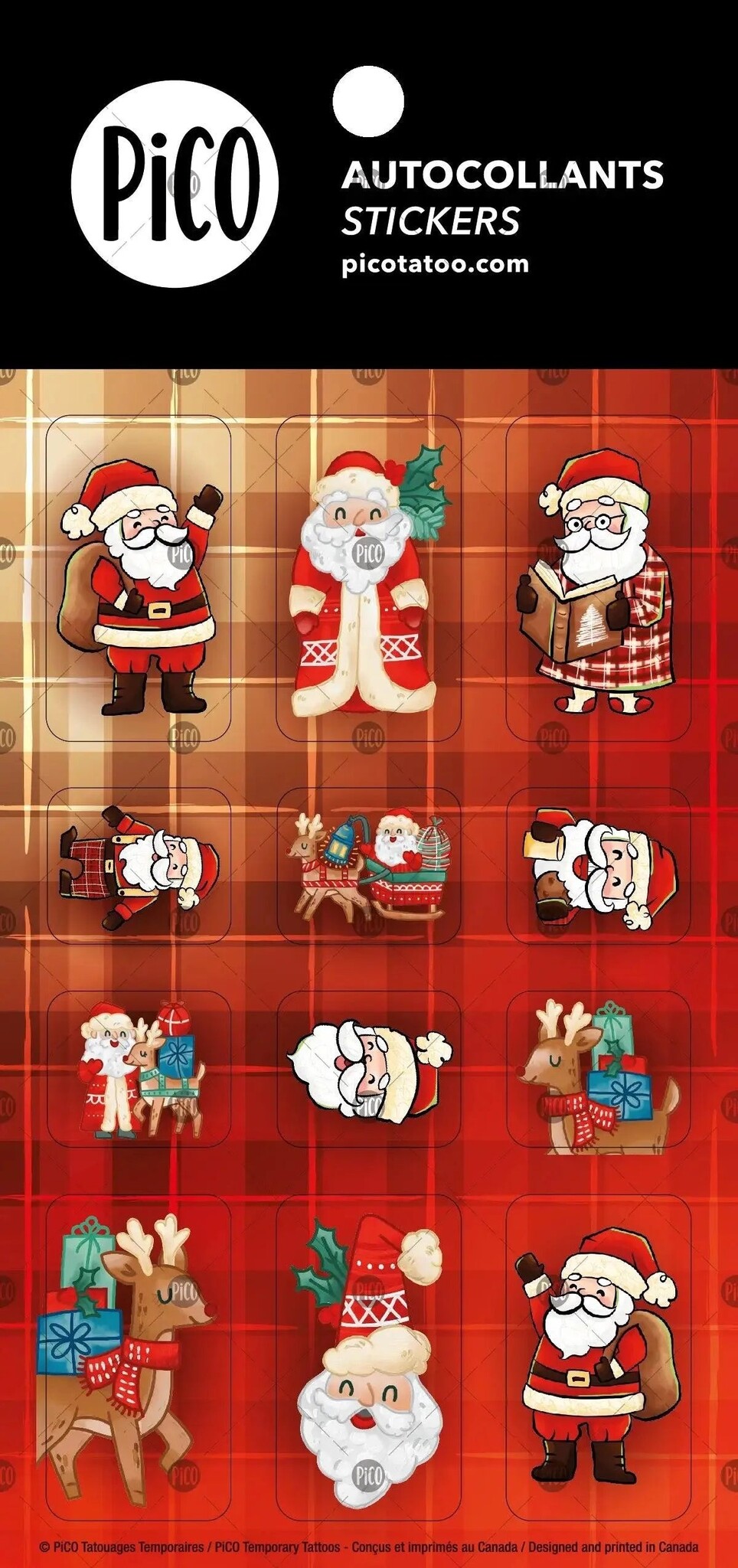 Pico Tatoo Inc Autocollants - Nicolas et ses rennes