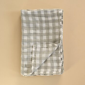 Minika Couverture  en mousseline - Vichy Gingham Sage
