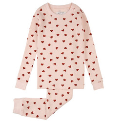 Petit Lem Ensemble pyjama gaufré imprimé de coeur