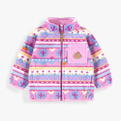 Souris Mini Veste en polar mauve à motifs