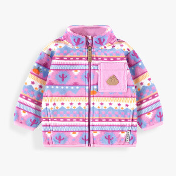 Souris Mini Purple patterned fleece jacket