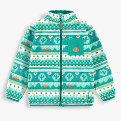 Souris Mini Veste en polar turquoise à motifs