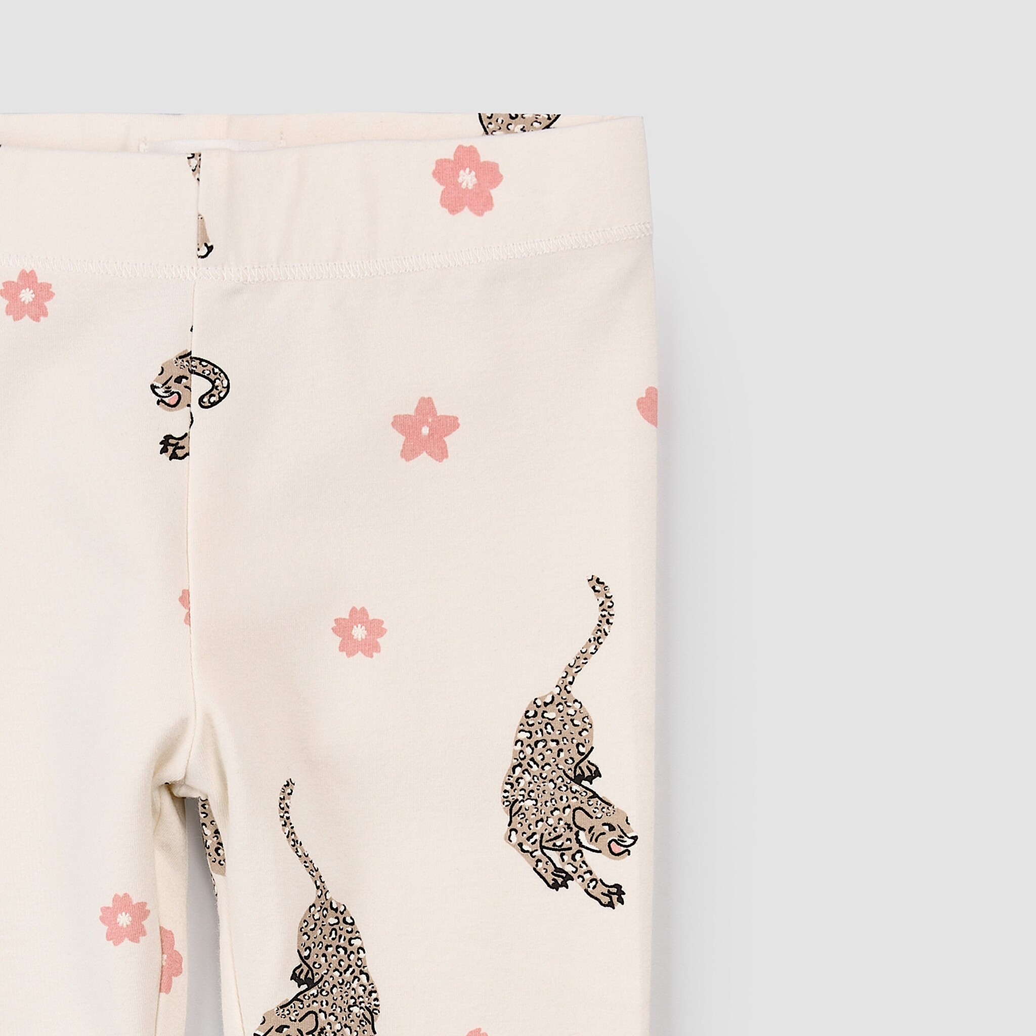Miles the label Legging crème leopard avec fleurs