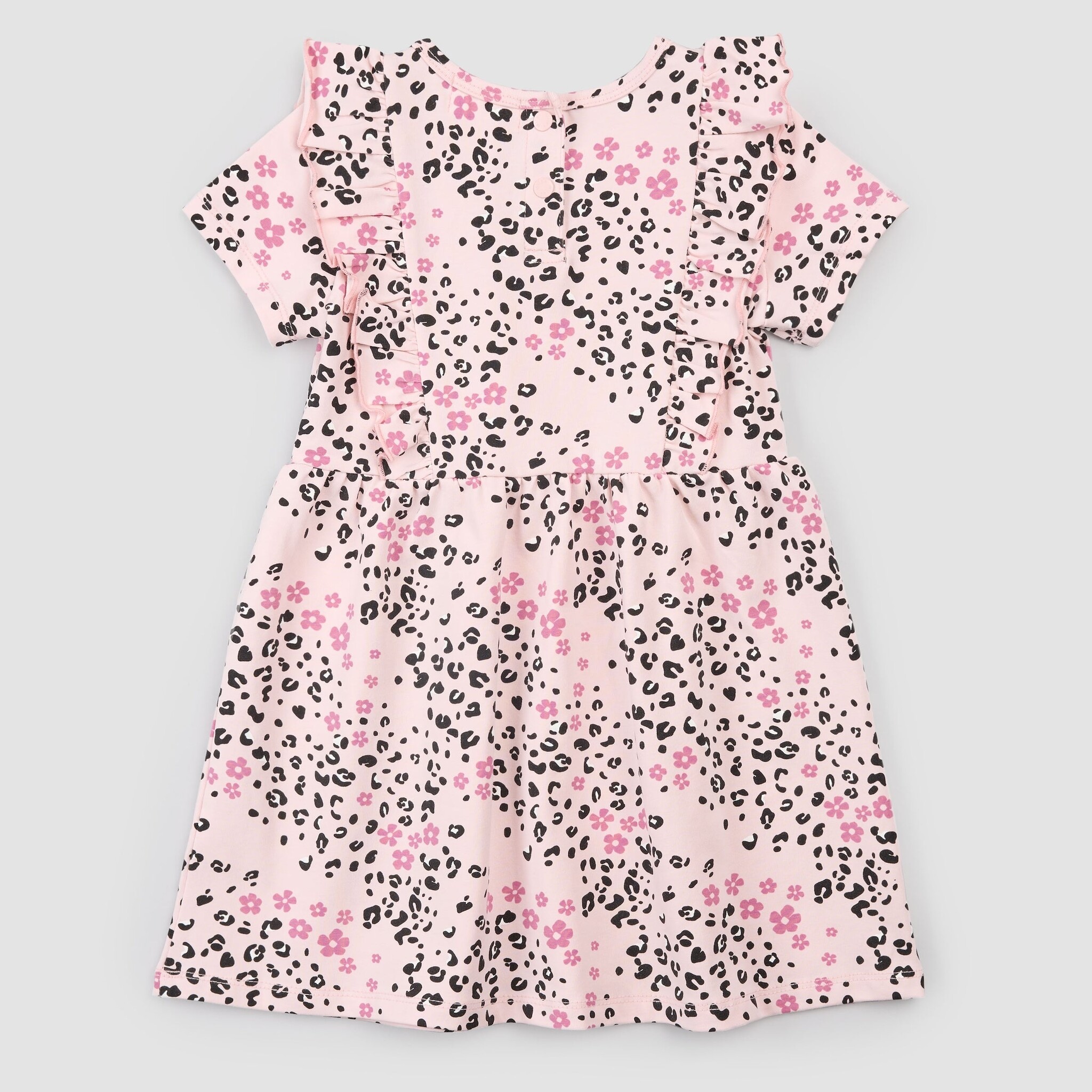Miles the label Robe à volants rose imprimés leopard (12m/24m)