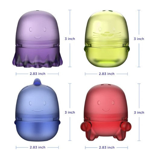 Ubbi Interchangeable Bath Toys - Translucent - 4 pk