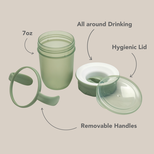 Ñouka Tasse d'apprentissage sans dégât 360° - Soft sand 7oz (6+ m)