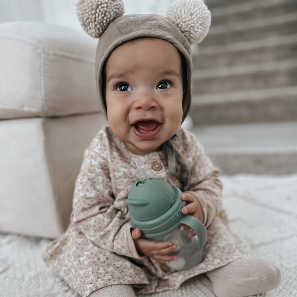 Ñouka Gobelet à paille lesté anti-déversement 9oz - Moss (6+ m)