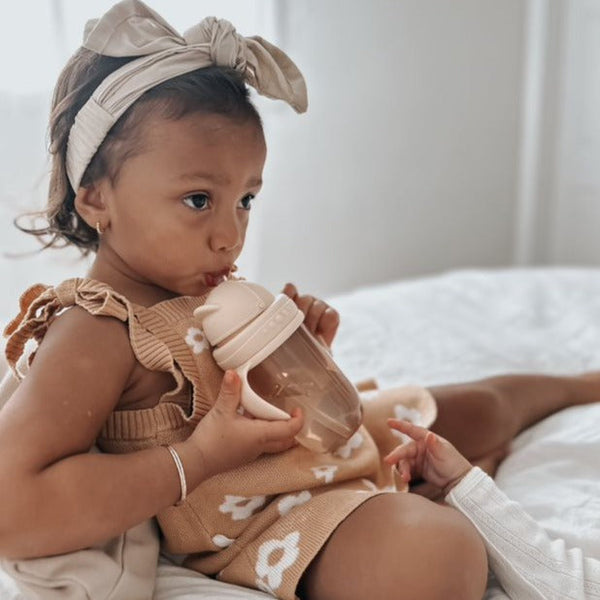 Ñouka Tasse à paille droite avec poignée amovible 9oz - Bloom (6+ m)